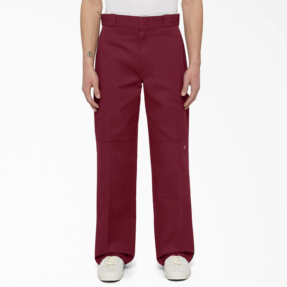 Men's Loose Fit Double Knee Work Pants, Reinforced Knees, Multi-Pocket Utility Fit, Workwear Street Style