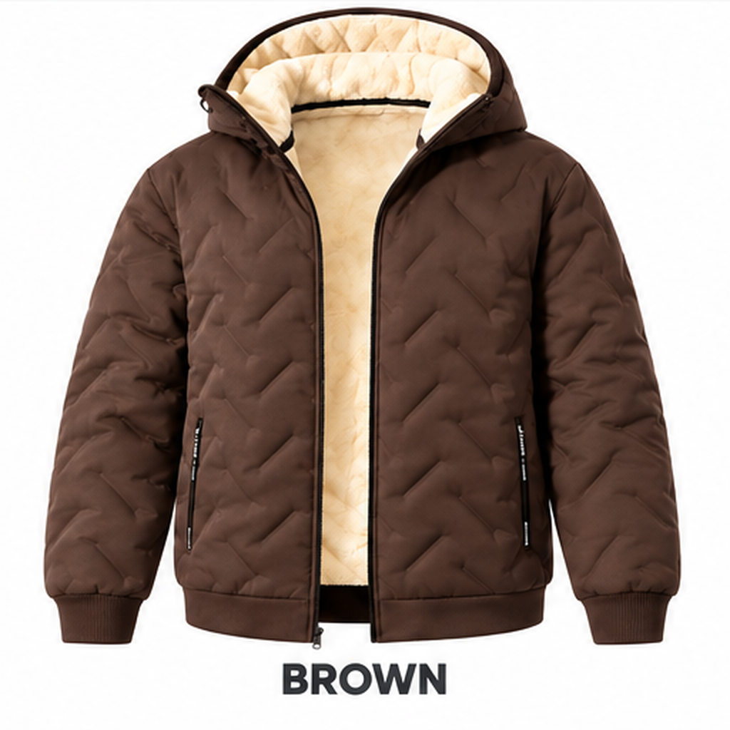 Men’s Hooded Fleece-Lined Thermal Jacket