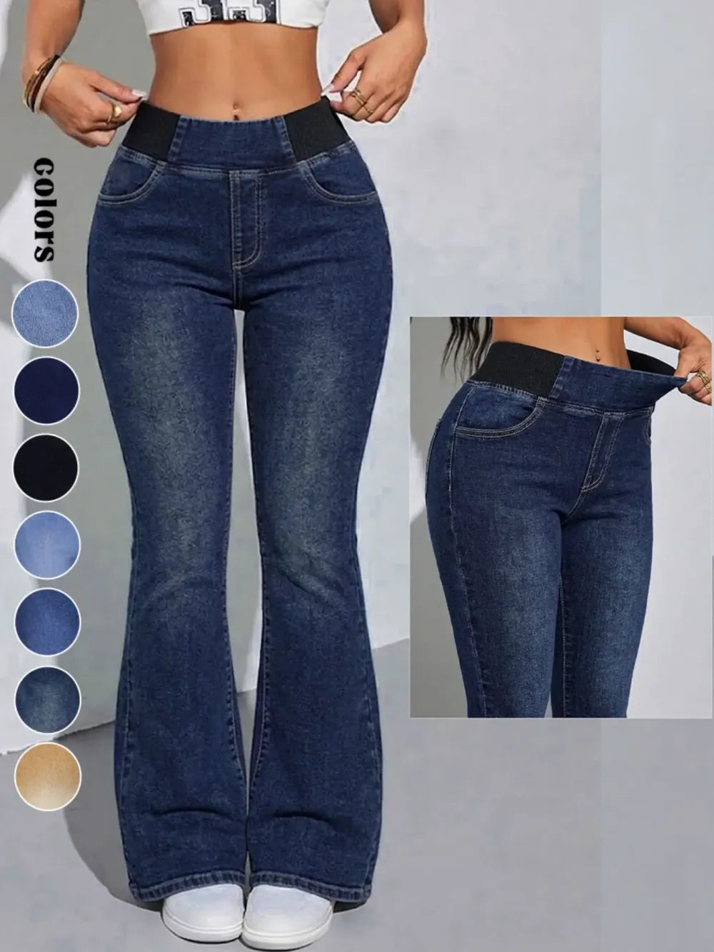 2026 Women's Back Shirred Jeans