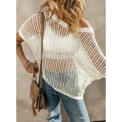 Dokotoo Women's Summer Crochet Hollow Out Sweater Top