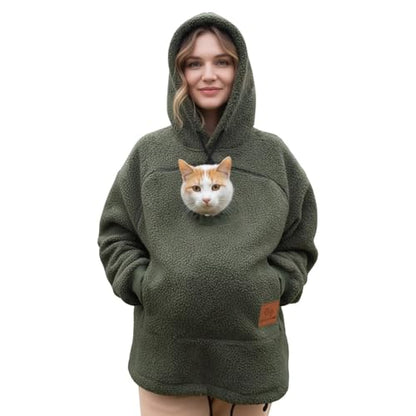 🔥Women's Oversized Cat Hoodie – Kangaroo Pocket, Long Sleeve Pullover