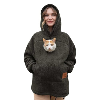 🔥Women's Oversized Cat Hoodie – Kangaroo Pocket, Long Sleeve Pullover