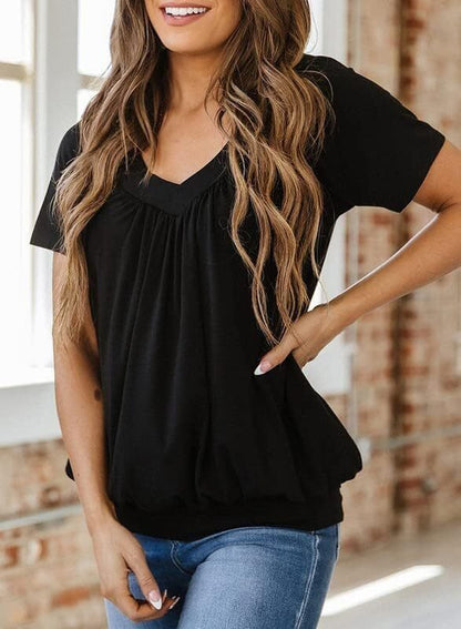 🔥Last day promotion🔥Women's Casual Summer T Shirts Short Sleeve V Neck Tops Tshirts