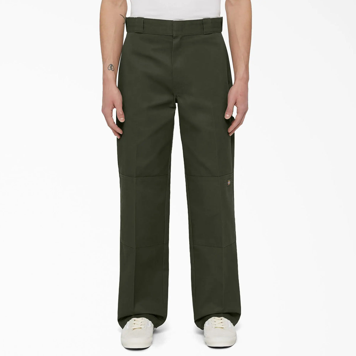 Men's Loose Fit Double Knee Work Pants, Reinforced Knees, Multi-Pocket Utility Fit, Workwear Street Style