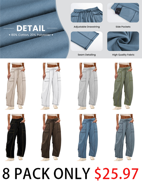 ⚡ Limited Stock – Grab Yours Now! 👇Women's Barrel Sweatpants - Baggy Wide Leg with Pockets & Drawstring