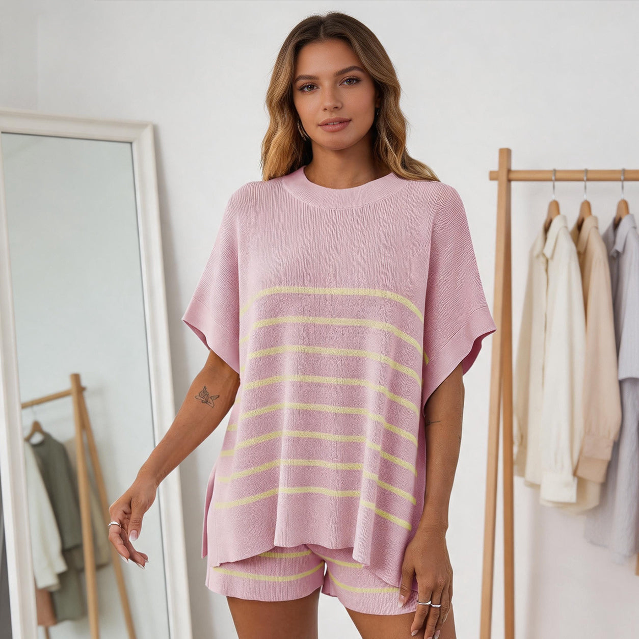 Women's Striped 2 Piece Outfits
