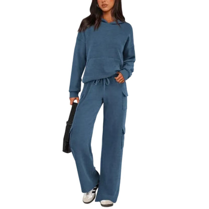 Women’s 2-Piece Knit Hoodie & Wide Leg Pants Set