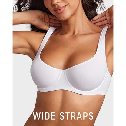 Underwire Support Seamless Unlined Balconette Bra