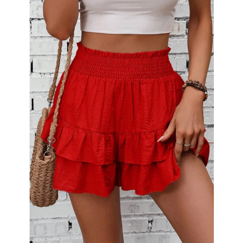 🌈Women's Boho Ruffle High-Waisted Shorts