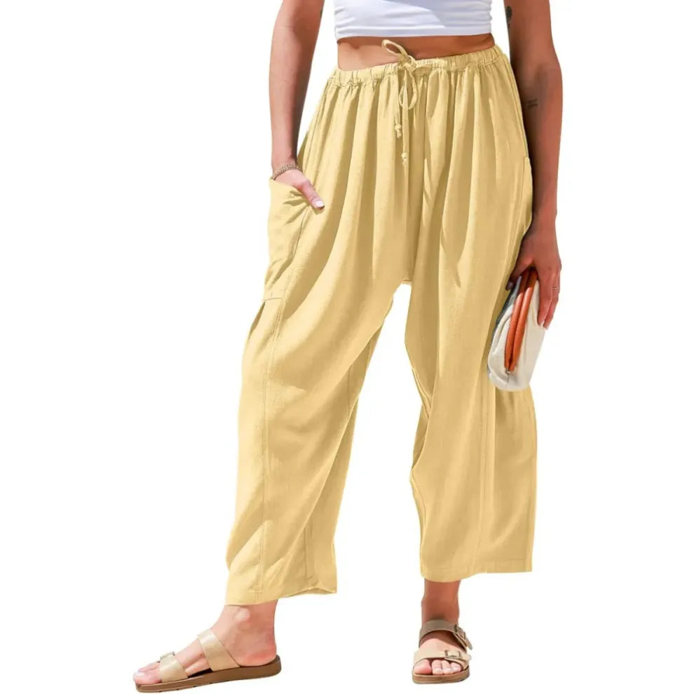 Womens Linen Wide Leg Pants