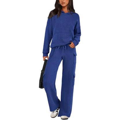 Women’s 2-Piece Knit Hoodie & Wide Leg Pants Set