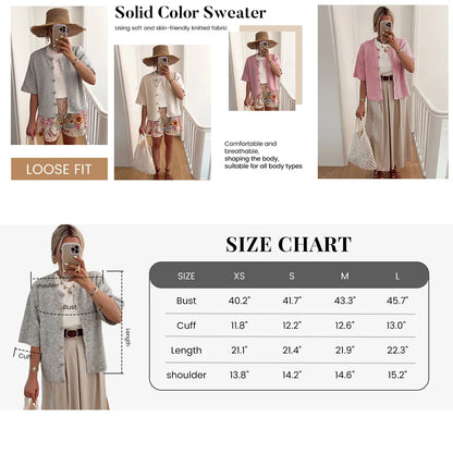 UANEO Women's Lightweight Knit Cardigan - Short Sleeve
