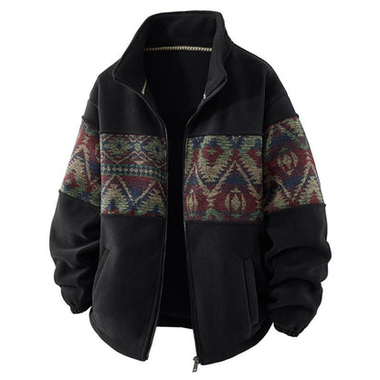 mens-retro-patterned-fleece-lined-cardigan