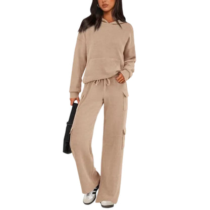 Women’s 2-Piece Knit Hoodie & Wide Leg Pants Set
