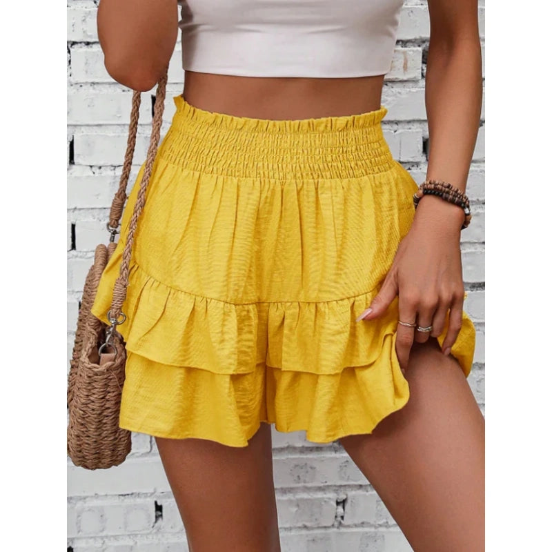 🌈Women's Boho Ruffle High-Waisted Shorts