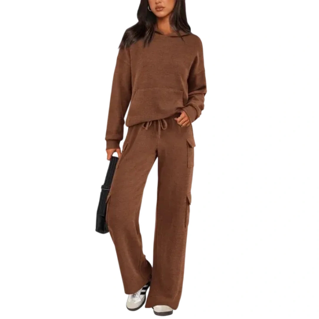 Women’s 2-Piece Knit Hoodie & Wide Leg Pants Set