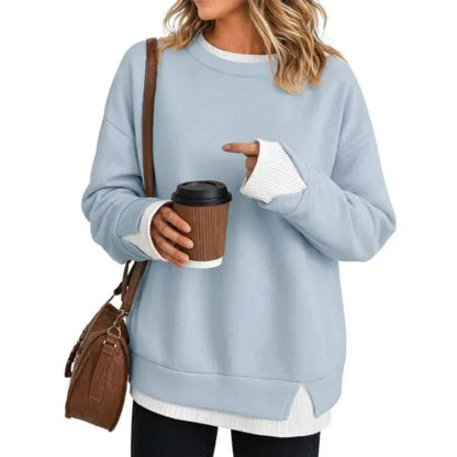 Women's Two-Piece Layered Crew Neck Sweatshirt