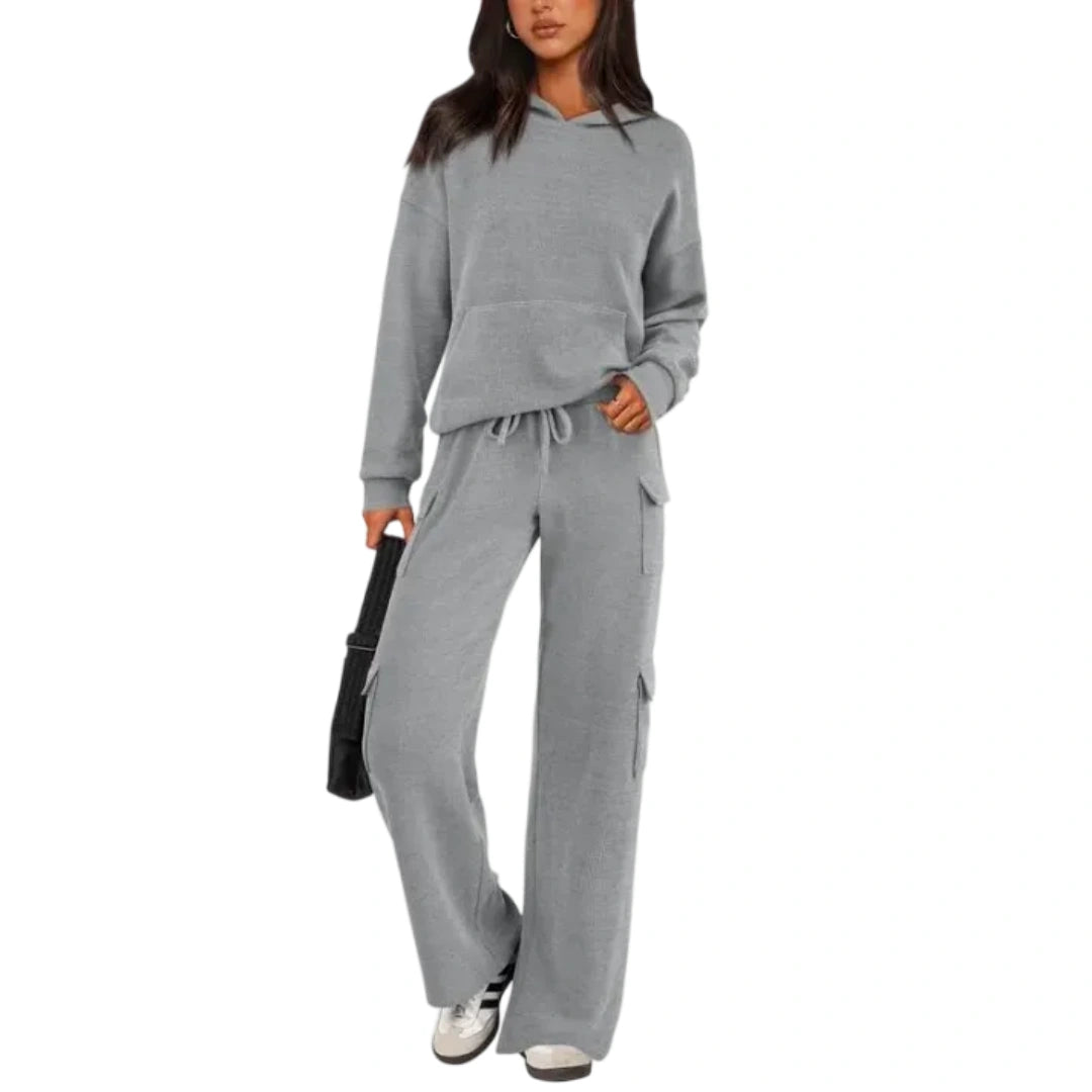 Women’s 2-Piece Knit Hoodie & Wide Leg Pants Set