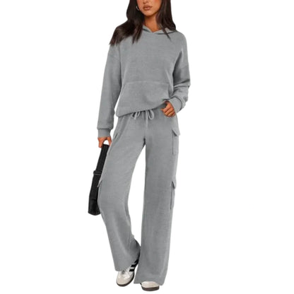 Women’s 2-Piece Knit Hoodie & Wide Leg Pants Set