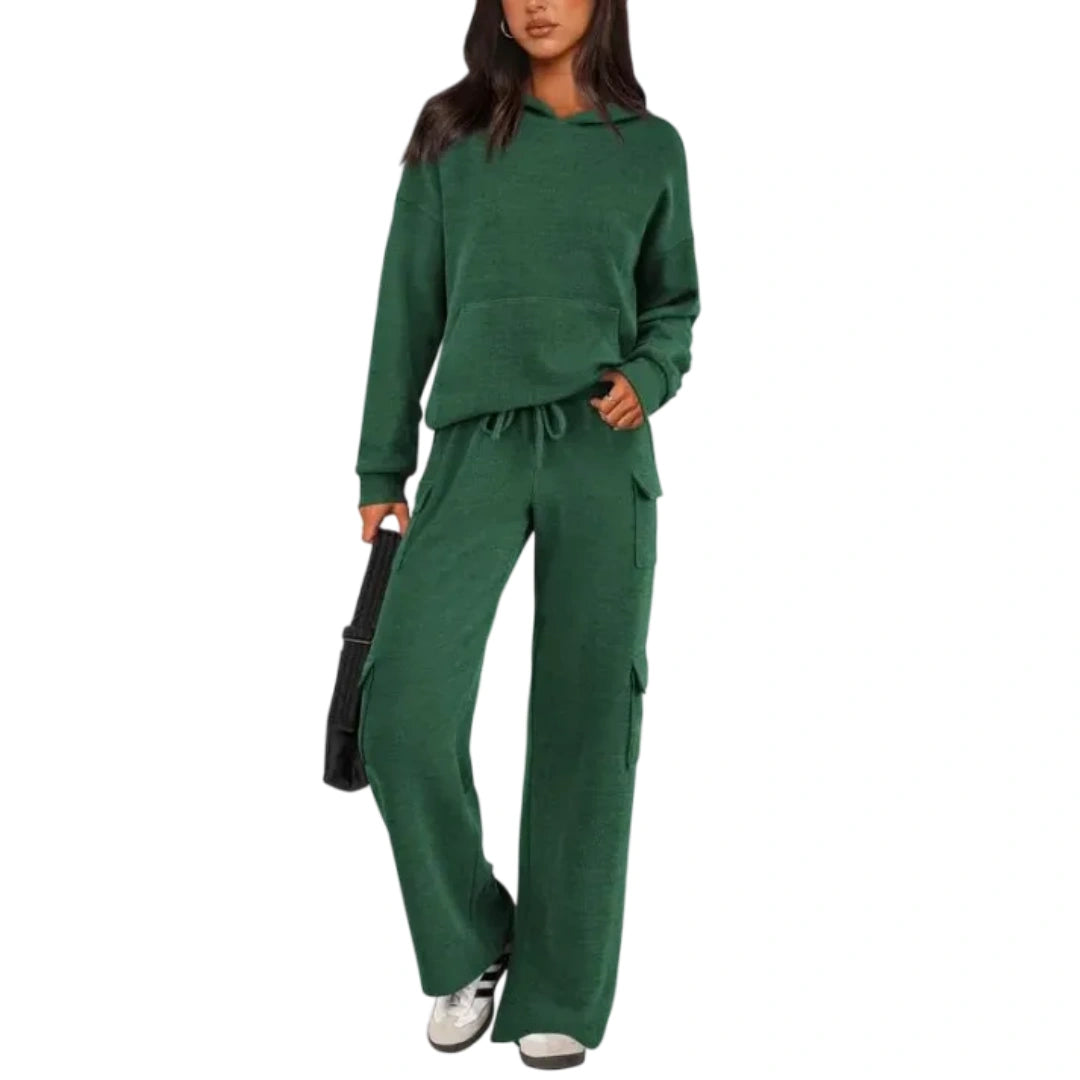 Women’s 2-Piece Knit Hoodie & Wide Leg Pants Set