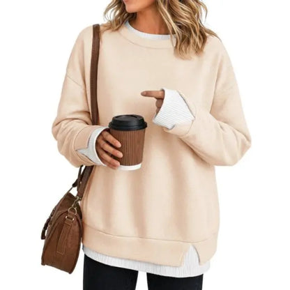 Women's Two-Piece Layered Crew Neck Sweatshirt