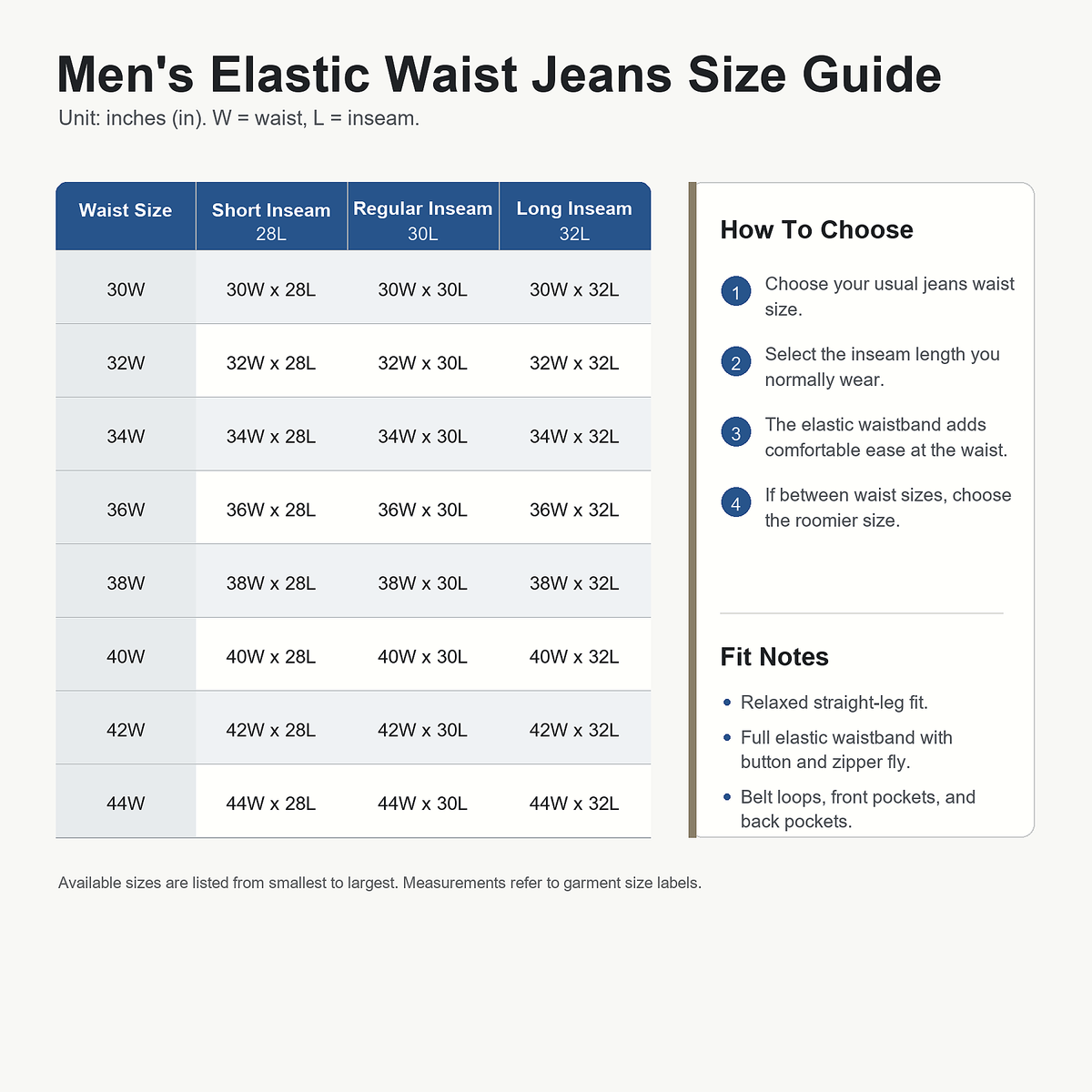 Men's Elastic Waist Relaxed Fit Denim Jeans Pack