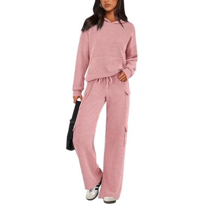 Women’s 2-Piece Knit Hoodie & Wide Leg Pants Set