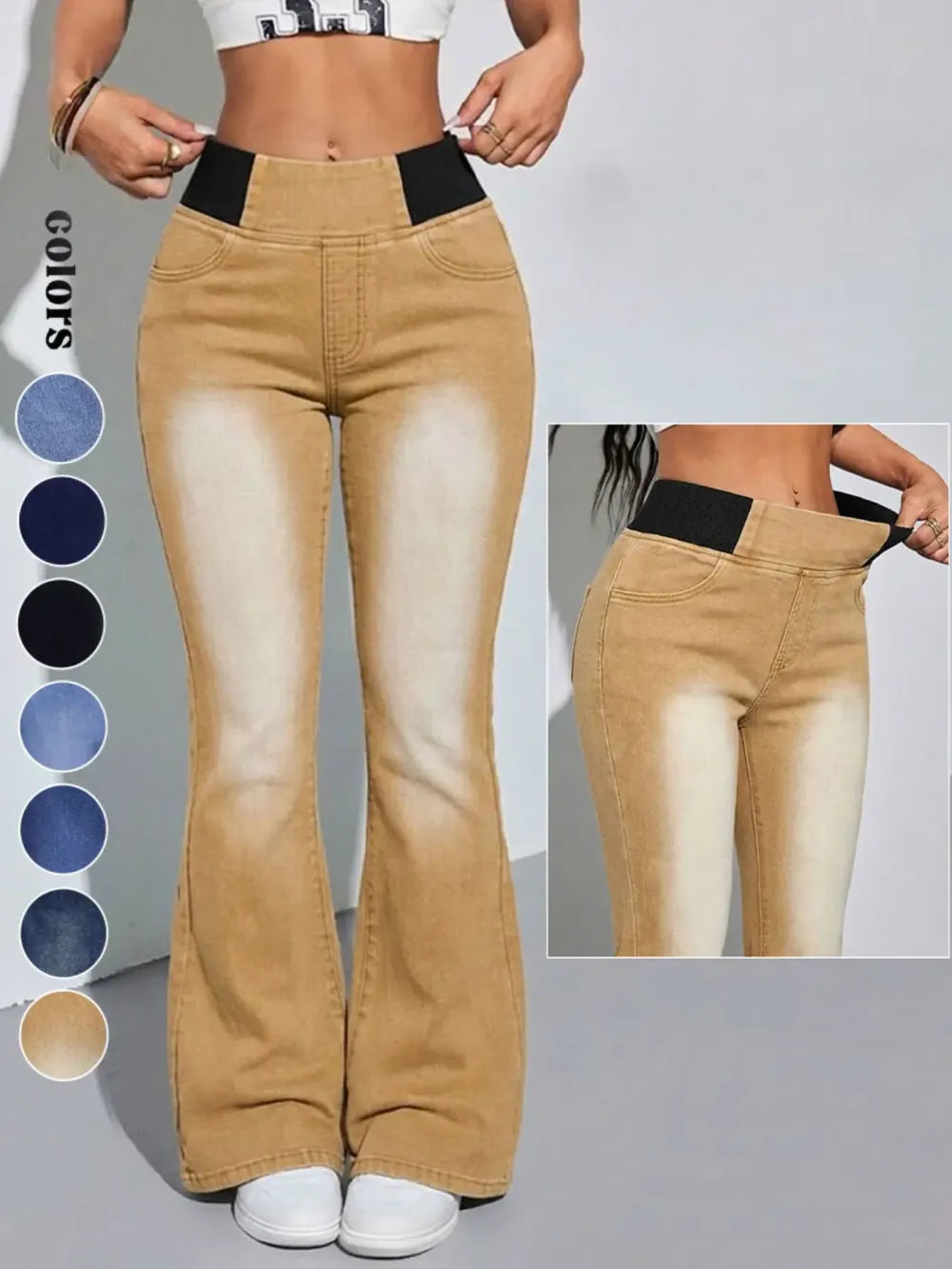 2026 Women's Back Shirred Jeans
