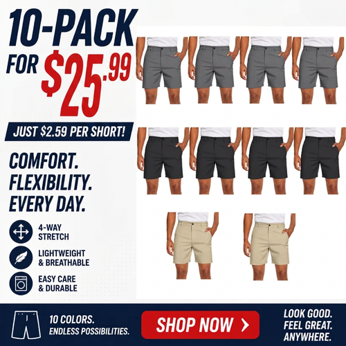Men's 7" Quick Dry Golf Shorts with Pockets