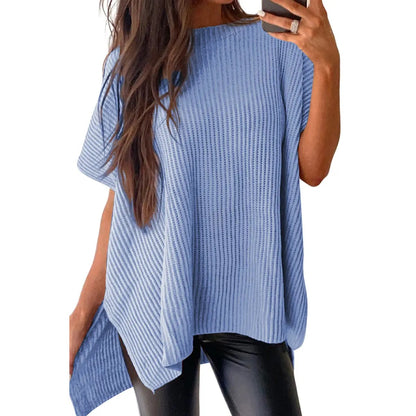 Women's Oversized Puff Short Sleeve Knit Sweater