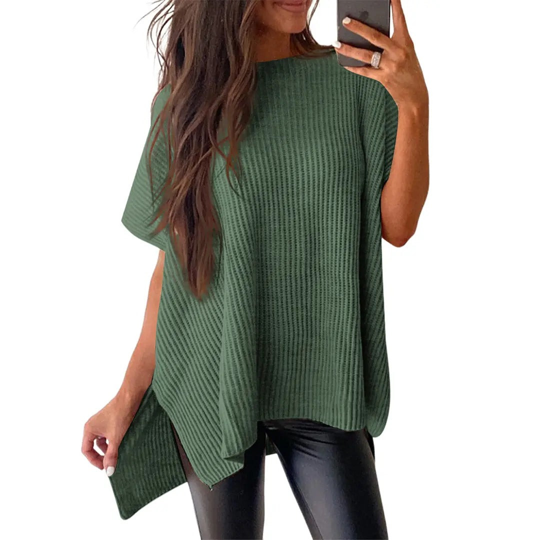 Women's Oversized Puff Short Sleeve Knit Sweater