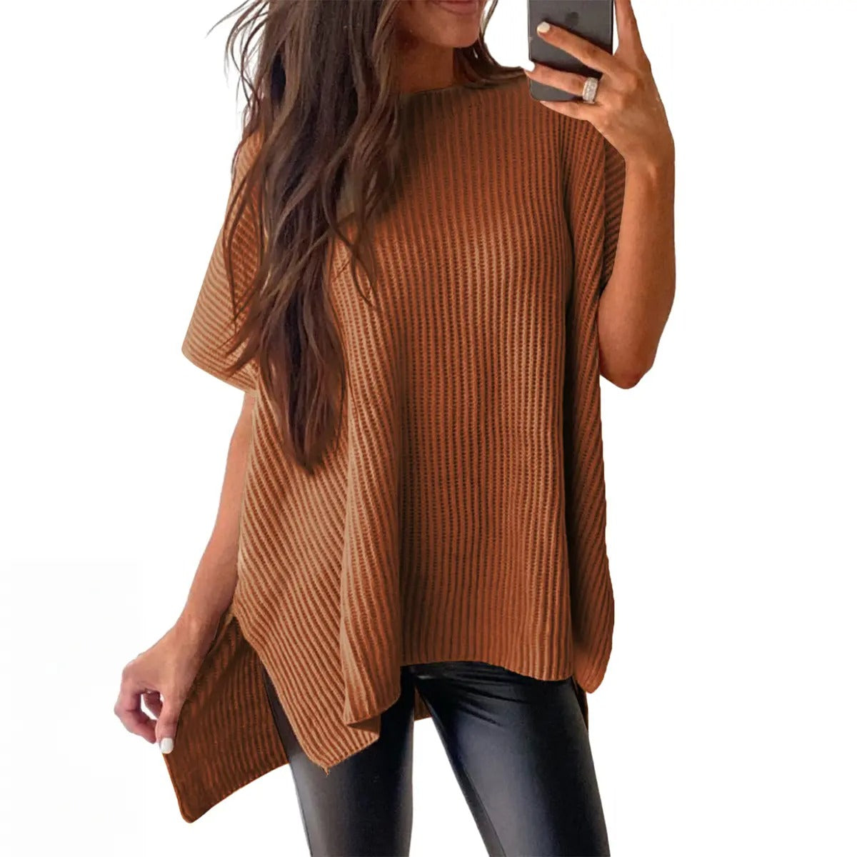 Women's Oversized Puff Short Sleeve Knit Sweater