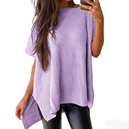 Women's Oversized Puff Short Sleeve Knit Sweater