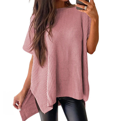 Women's Oversized Puff Short Sleeve Knit Sweater