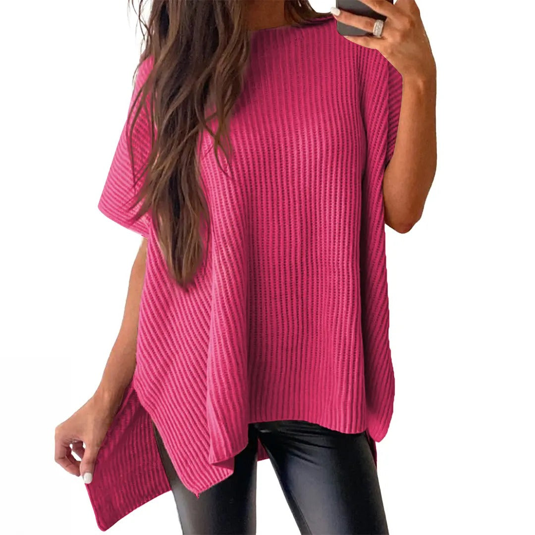 Women's Oversized Puff Short Sleeve Knit Sweater