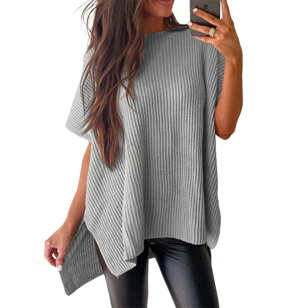 Women's Oversized Puff Short Sleeve Knit Sweater