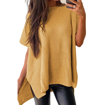Women's Oversized Puff Short Sleeve Knit Sweater