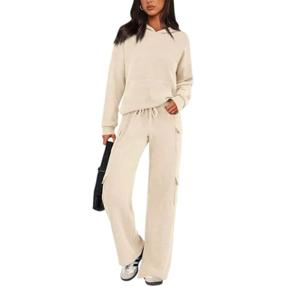 Women’s 2-Piece Knit Hoodie & Wide Leg Pants Set