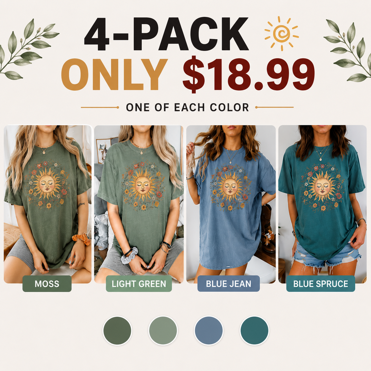 Boho Spiritual Sun T-Shirt, Cute Bohemian Tee, Celestial Hippie Clothing, Vintage Women Clothing, Hippy Clothes, Chic Style, Floral Outfit