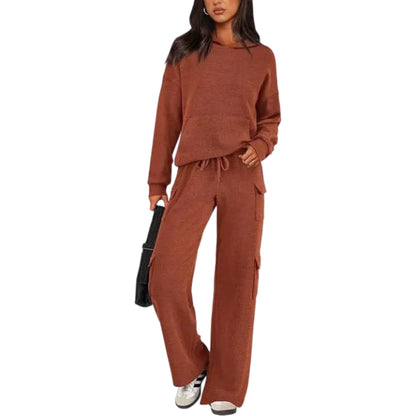 Women’s 2-Piece Knit Hoodie & Wide Leg Pants Set