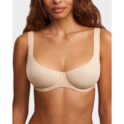 Underwire Support Seamless Unlined Balconette Bra