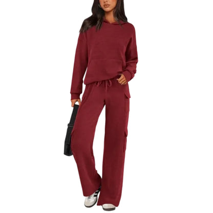 Women’s 2-Piece Knit Hoodie & Wide Leg Pants Set