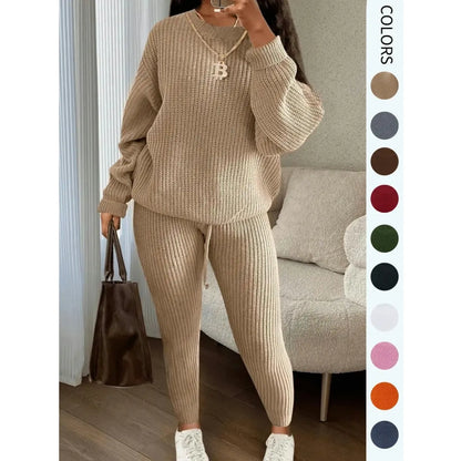 Women's 2 Pcs Sweater Set, 2 Pieces Knit Set for Women, Fall/Winter Outfits, Casual Loungewear
