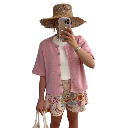 UANEO Women's Lightweight Knit Cardigan - Short Sleeve