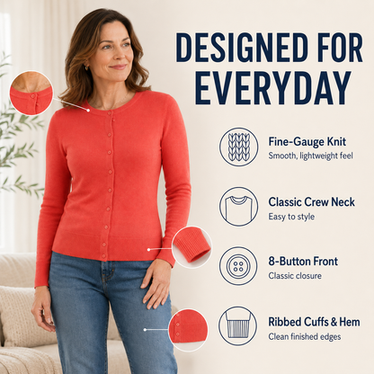 Women's Soft Fine-Knit Button-Front Cardigan Multipacks