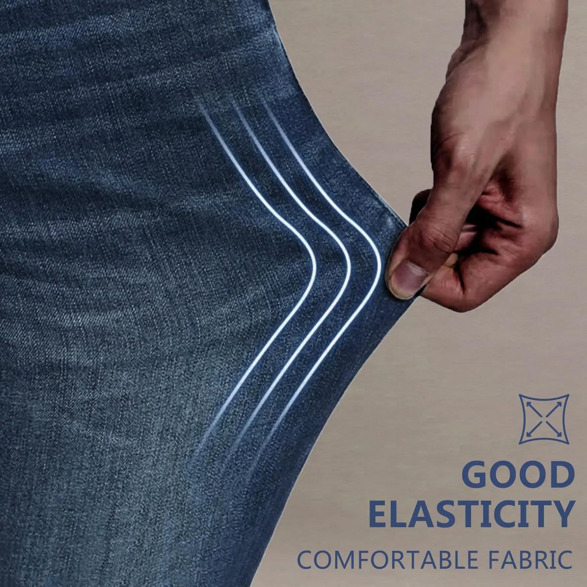 🔥 BEST SELLER | Men’s Stretch Cotton Loose-Fit Drawstring Jeans