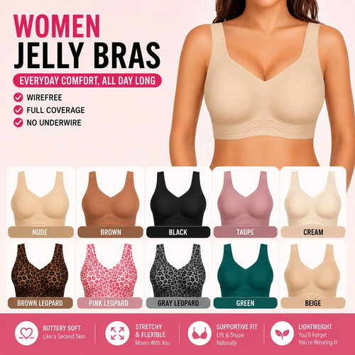 ⌛Limited-Time Offer - Women Jelly Bras Wirefree Full Coverage No Underwire
