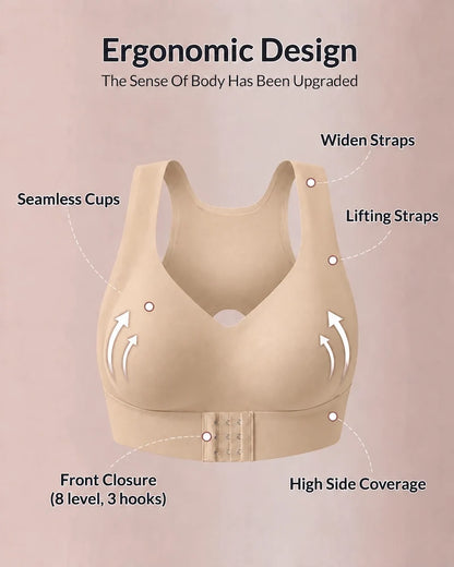 Cross Back Front Closure Wireless   Posture Support Bra