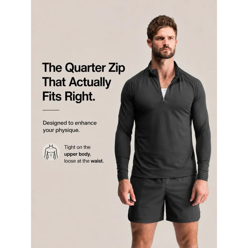 Fitted Performance Quarter Zip | Breathable Lightweight All-Day Athletic Pullover