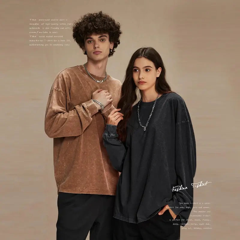 Unisex Cotton Long Sleeve T-Shirt – Loose Fit